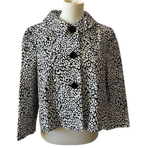 CHARLES GRAY LONDON CROP BLAZER JACKET SHORT TRENCH CORPCORE CAREER ANIMAL PRINT